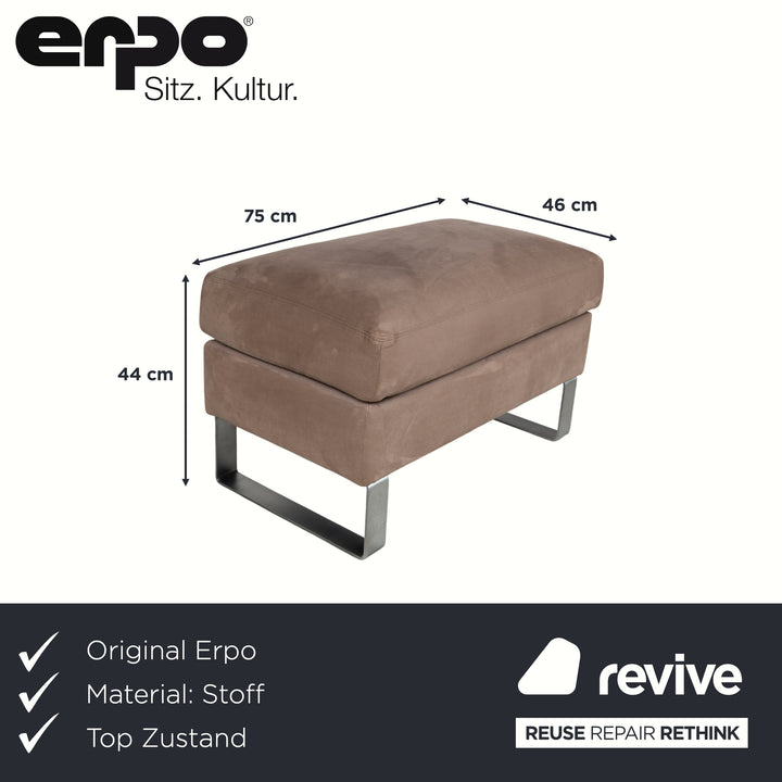 Erpo Stoff Metall Hocker Grau Beige Braun