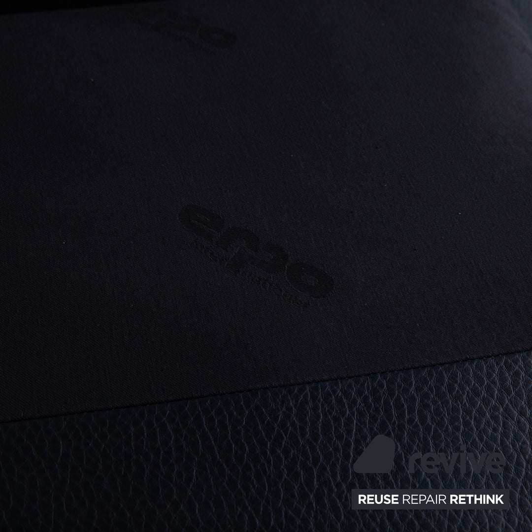 Erpso City Leder Dreisitzer Blau Dunkelblau Marine Sofa Couch