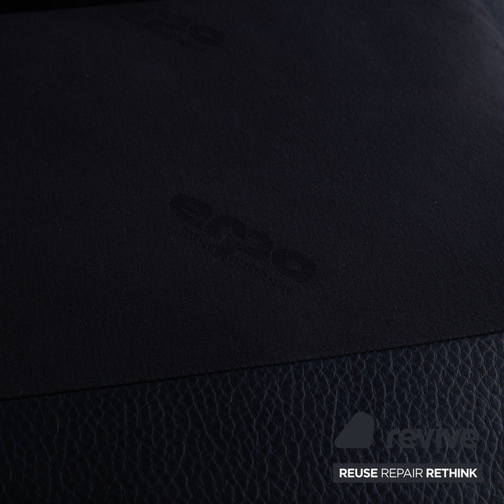 Erpso City Leder Dreisitzer Blau Dunkelblau Marine Sofa Couch