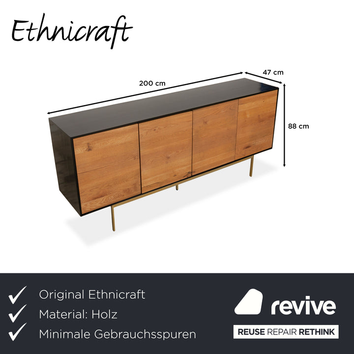 Ethnicraft Blackbird Holz Sideboard Braun Schwarz Anrichte Kommode