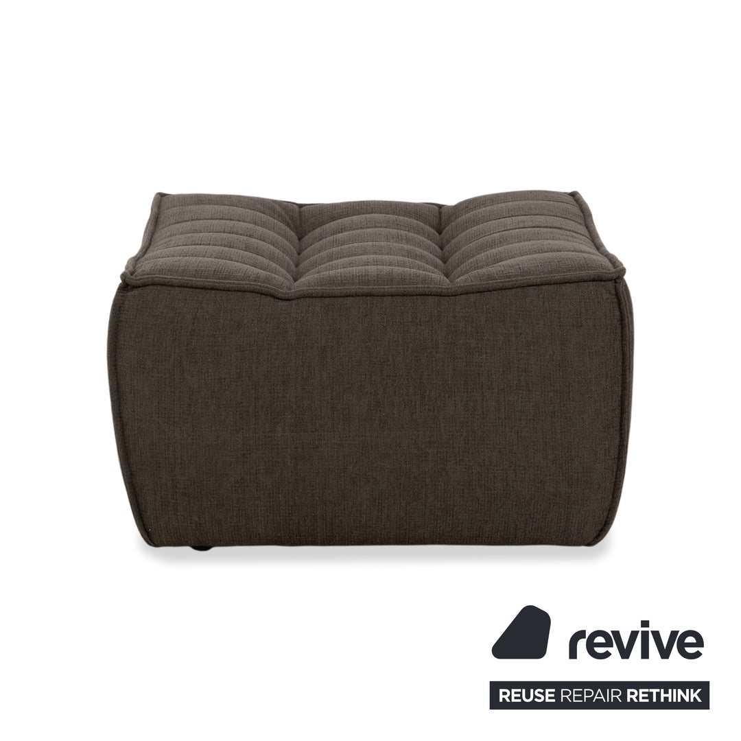 Ethnicraft N701 Fabric Stool Grey Green