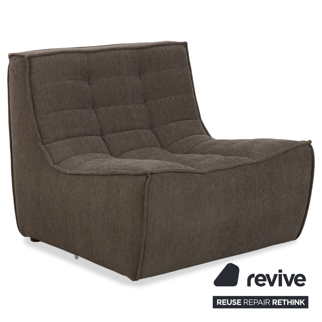 Fauteuil/tabouret en tissu Ethnicraft N701, gris/vert