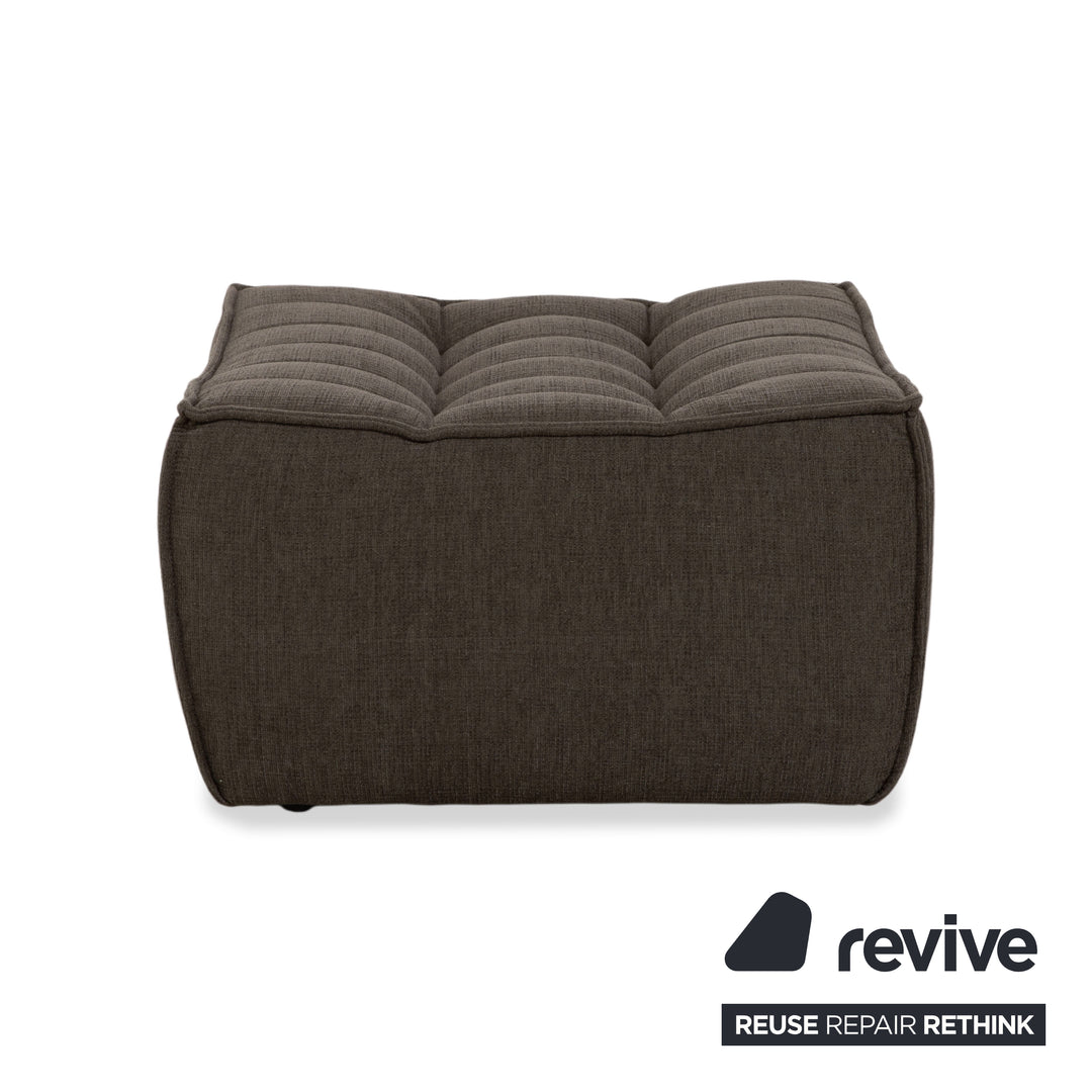 Ethnicraft N701 Stoff Sessel Hocker Grau Grün