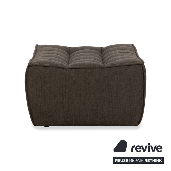 Ethnicraft N701 Stoff Sessel Hocker Grau Grün