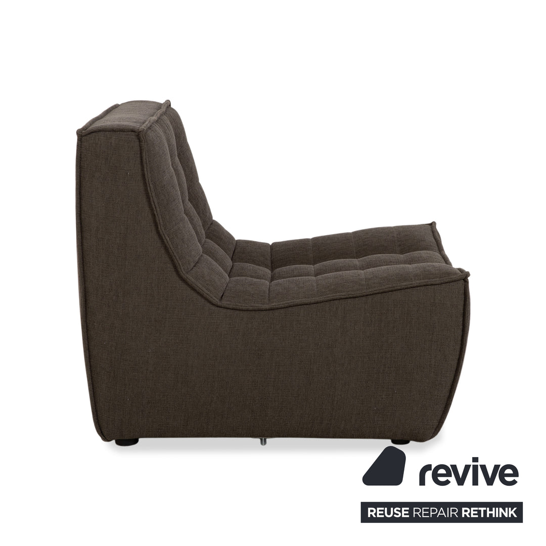 Ethnicraft N701 Stoff Sessel Hocker Grau Grün