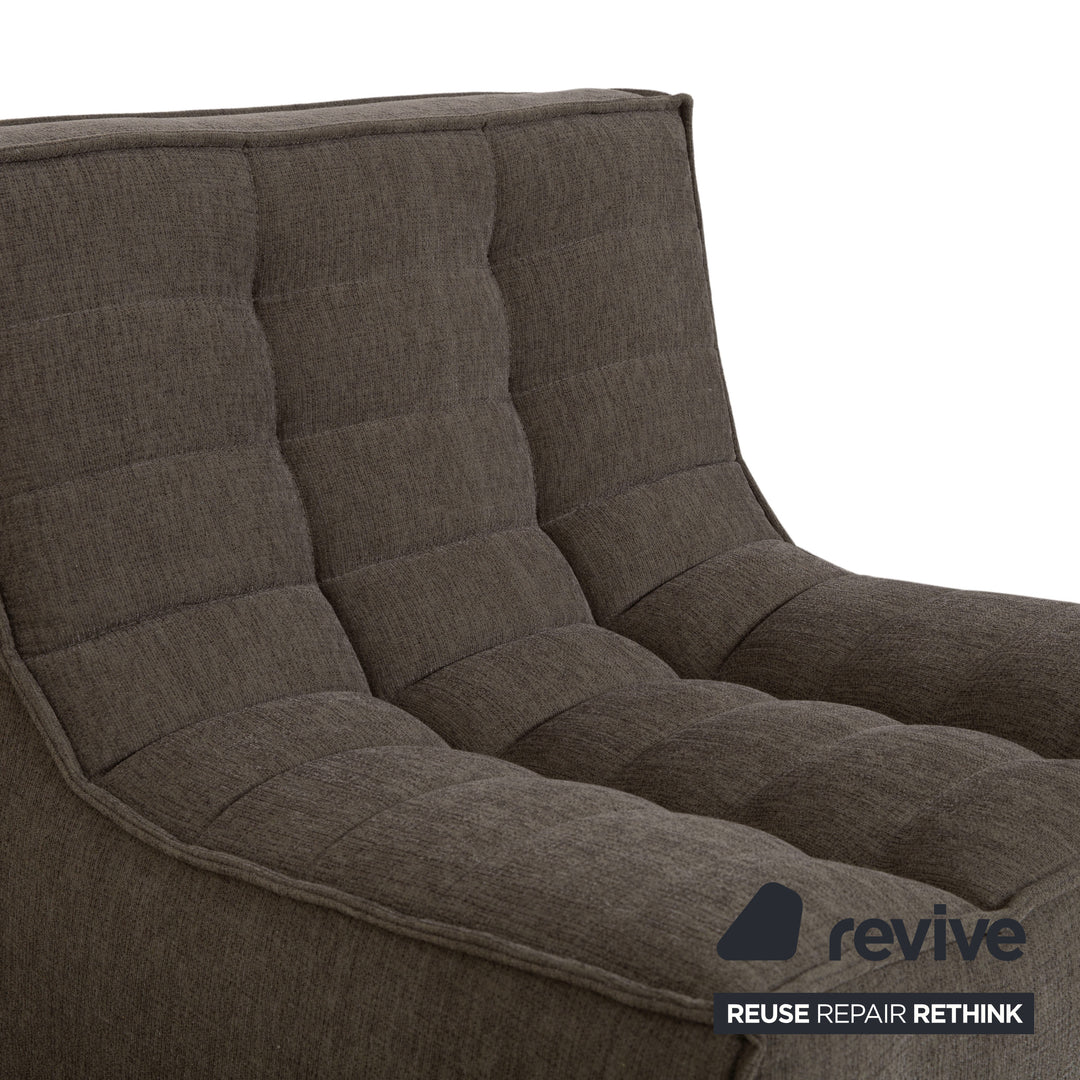 Ethnicraft N701 Stoff Sessel Hocker Grau Grün