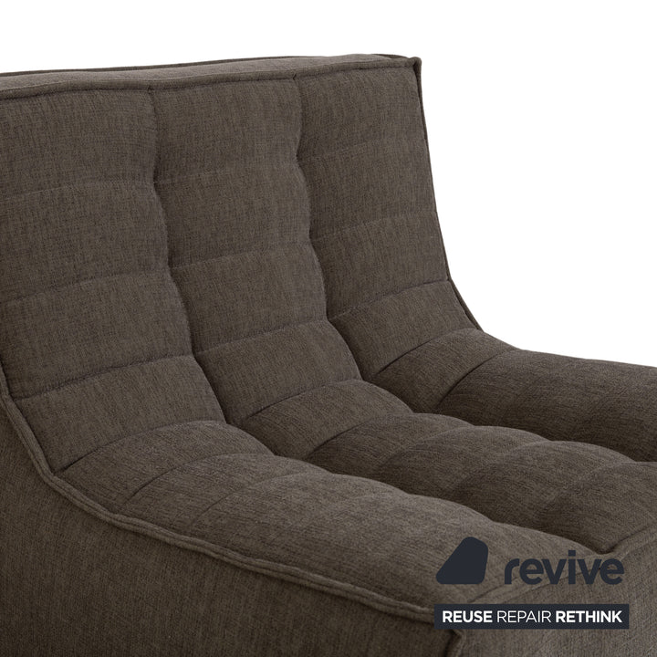 Ethnicraft N701 Stoff Sessel Hocker Grau Grün