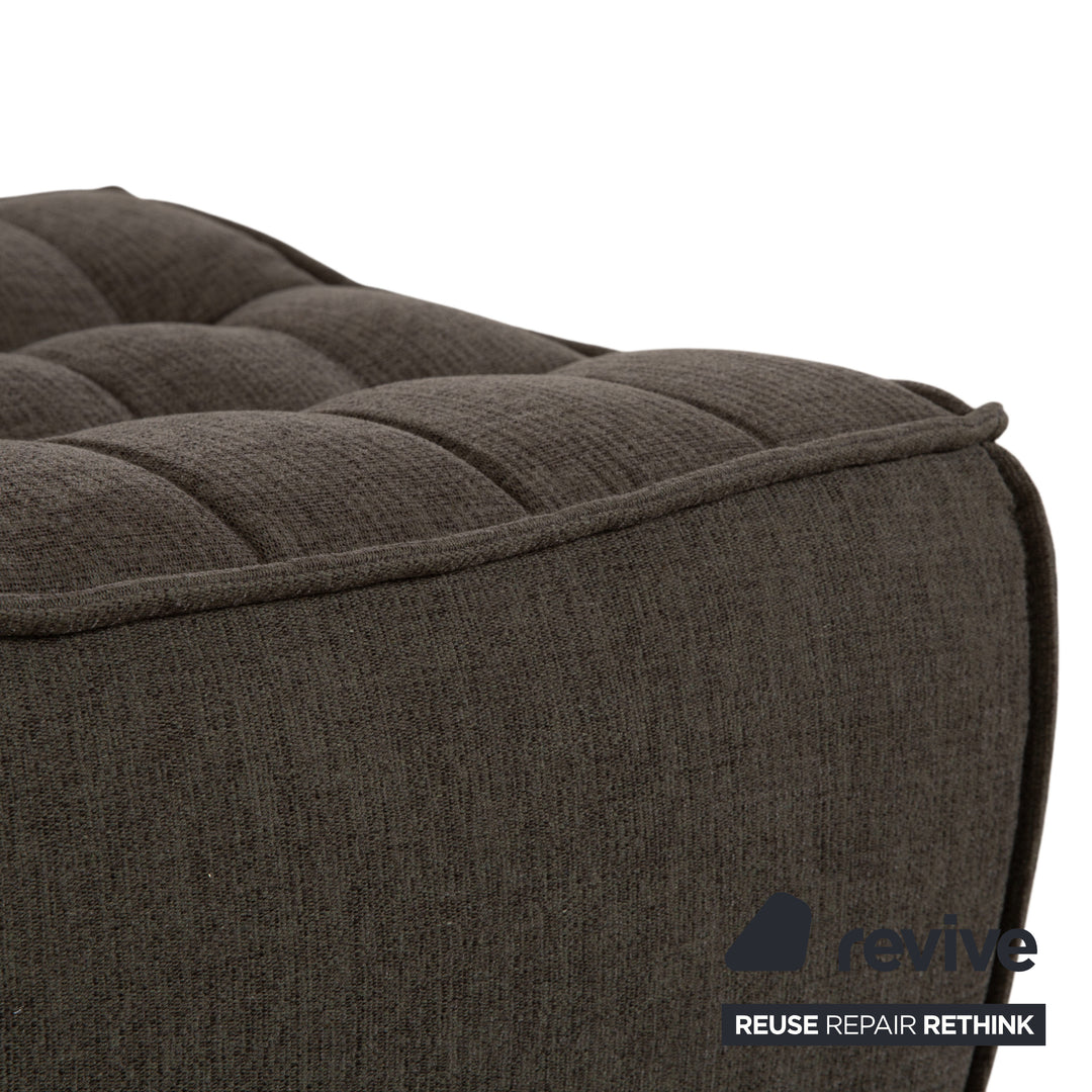 Fauteuil/tabouret en tissu Ethnicraft N701, gris/vert