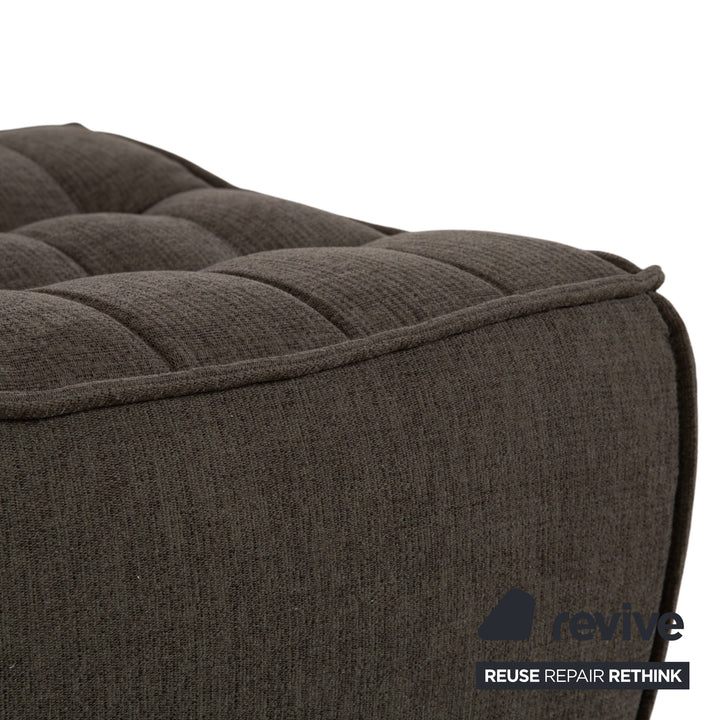 Fauteuil/tabouret en tissu Ethnicraft N701, gris/vert