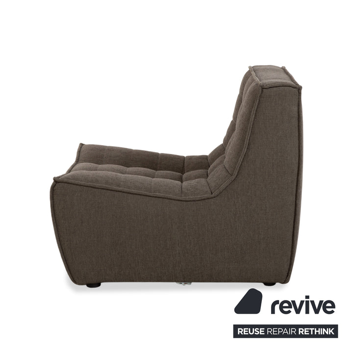 Fauteuil/tabouret en tissu Ethnicraft N701, gris/vert