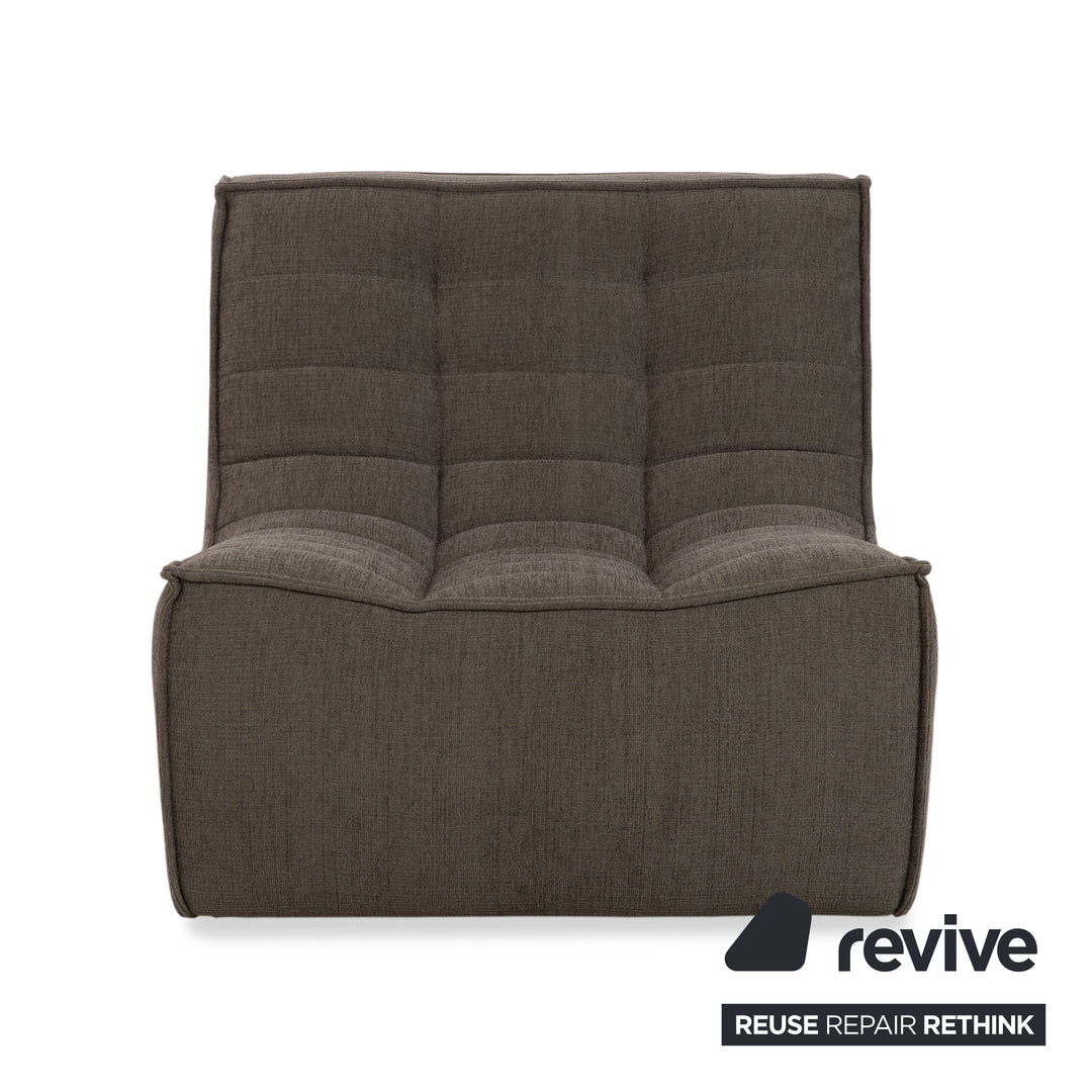 Ethnicraft N701 Stoff Sessel Hocker Grau Grün