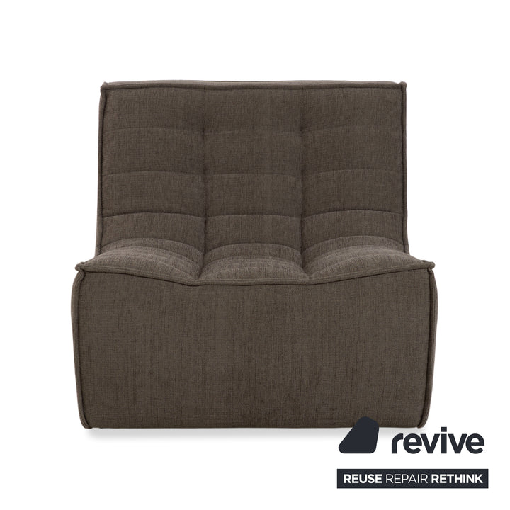 Ethnicraft N701 Stoff Sessel Hocker Grau Grün