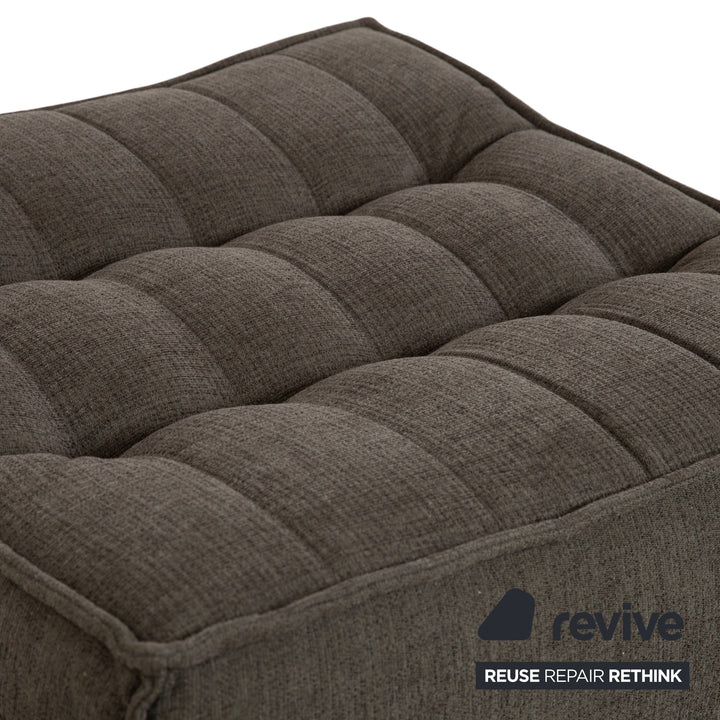 Ethnicraft N701 Stoff Sessel Hocker Grau Grün