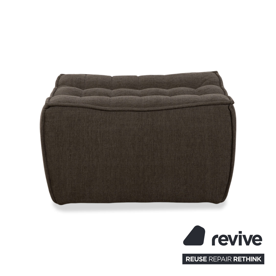 Ethnicraft N701 Stoff Sessel Hocker Grau Grün