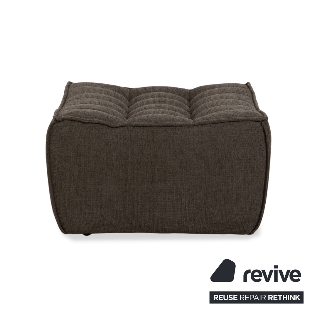 Ethnicraft N701 Stoff Sessel Hocker Grau Grün