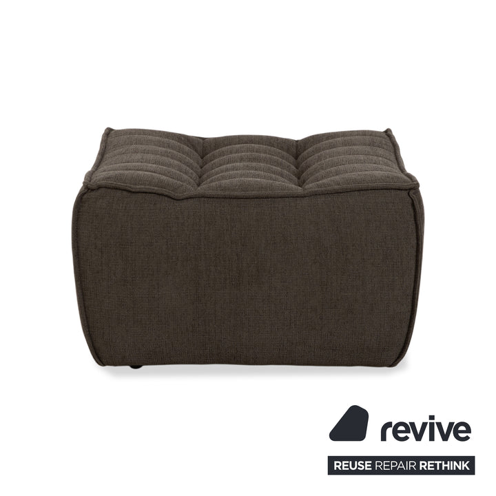 Ethnicraft N701 Stoff Sessel Hocker Grau Grün