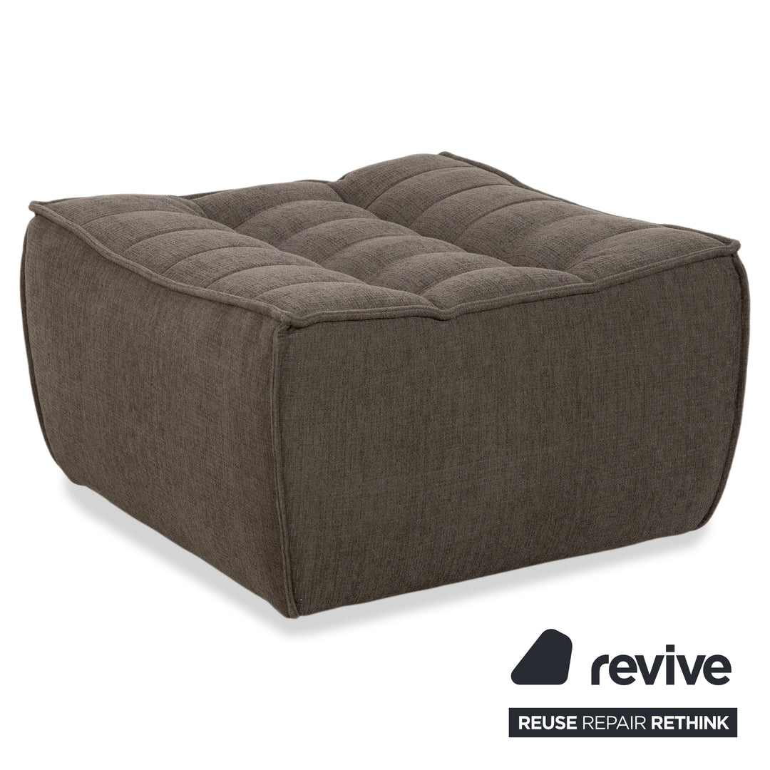 Ethnicraft N701 Stoff Sessel Hocker Grau Grün