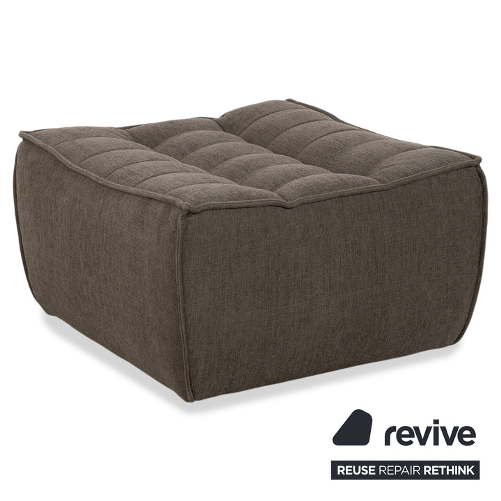 Ethnicraft N701 Stoff Sessel Hocker Grau Grün