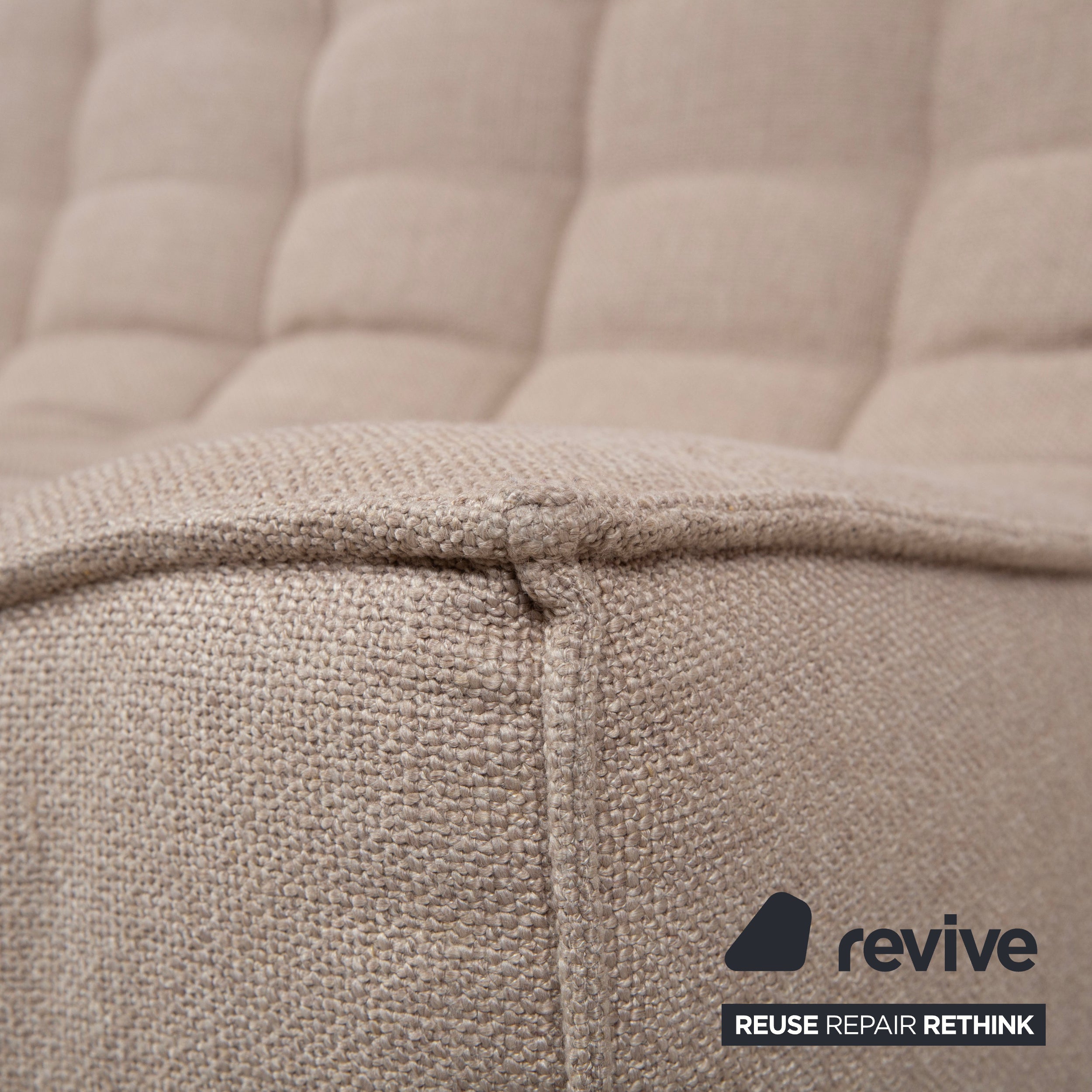 Ethnicraft N701 Stoff Zweisitzer Grau Sand Taupe Sofa Couch