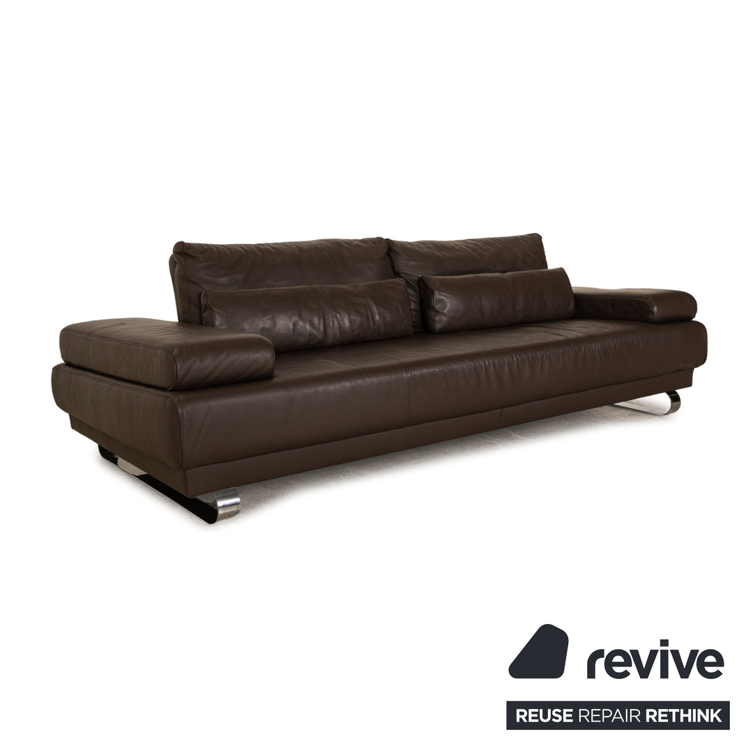 Ewald Schilig Harry Leather Three-Seater Brown Manual Function