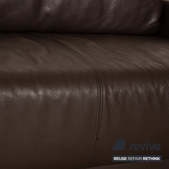 Ewald Schilig Harry Leather Three-Seater Brown Manual Function