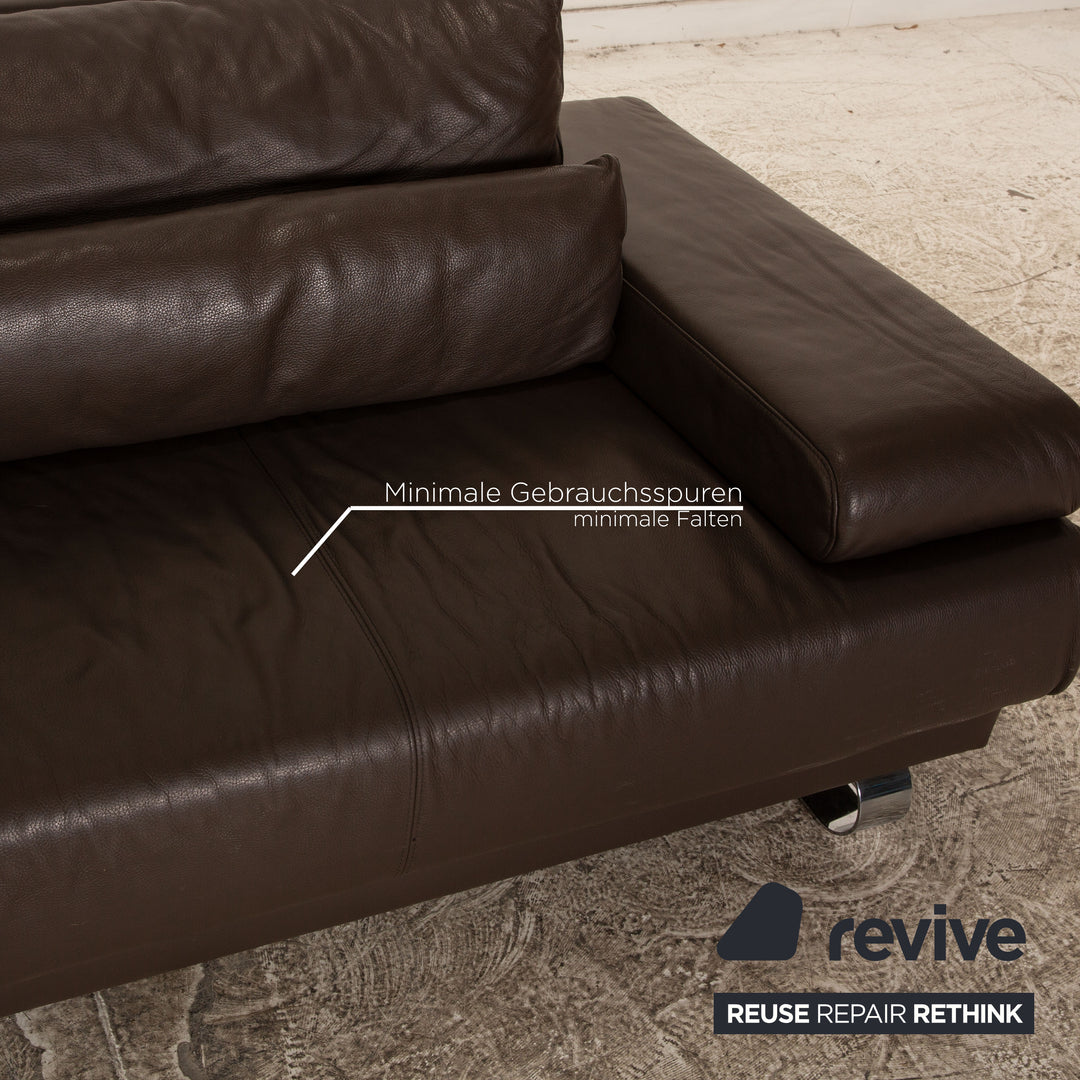 Ewald Schilig Harry Leather Three-Seater Brown Manual Function