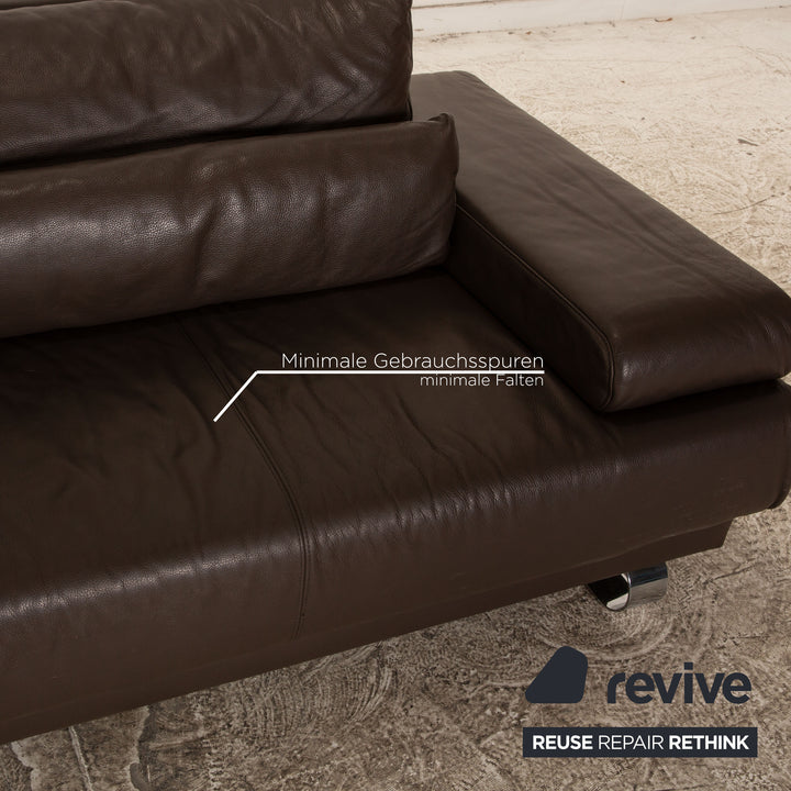 Ewald Schilig Harry Leather Three-Seater Brown Manual Function