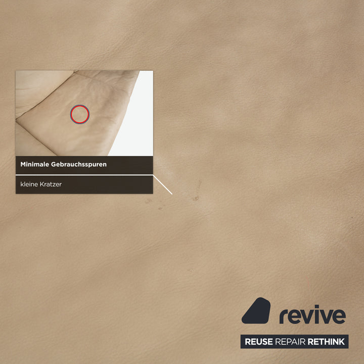 Canapé deux places Ewald Schillig Amelia en cuir beige crème avec fonction électrique