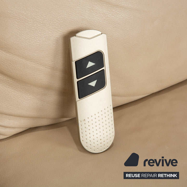 Canapé deux places Ewald Schillig Amelia en cuir beige crème avec fonction électrique