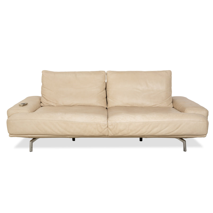 Ewald Schillig Amelia Leder Zweisitzer Beige Creme Sofa Couch elektr. Funktion