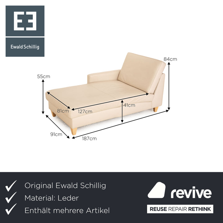 Ewald Schillig Ameto Leder Sofa Garnitur Creme Zweisitzer Sofa Couch