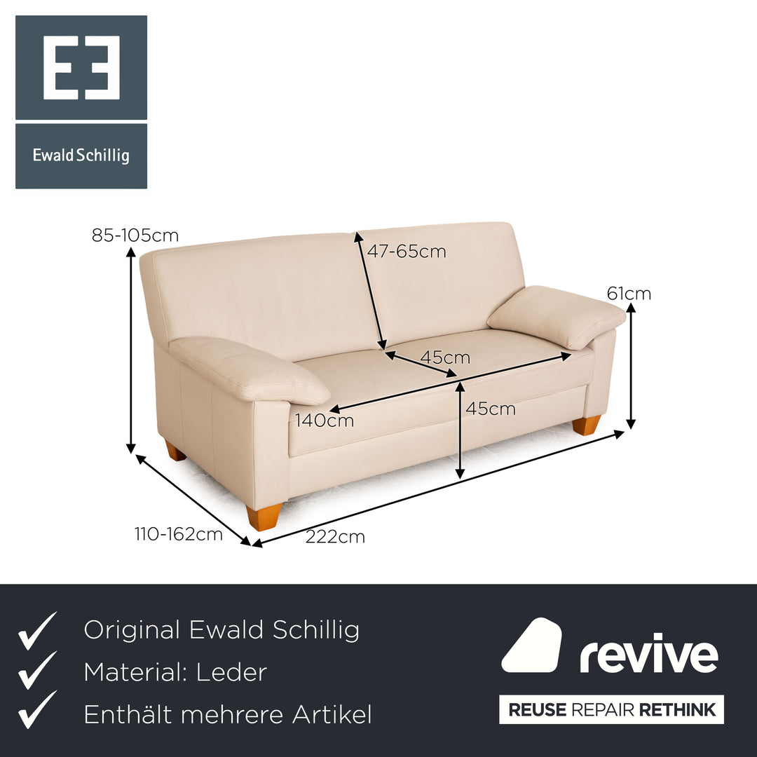 Ewald Schillig Ameto Leder Sofa Garnitur Creme Zweisitzer Sofa Couch
