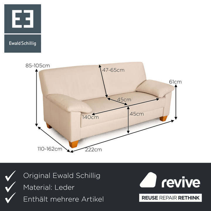 Ewald Schillig Ameto Leder Sofa Garnitur Creme Zweisitzer Sofa Couch