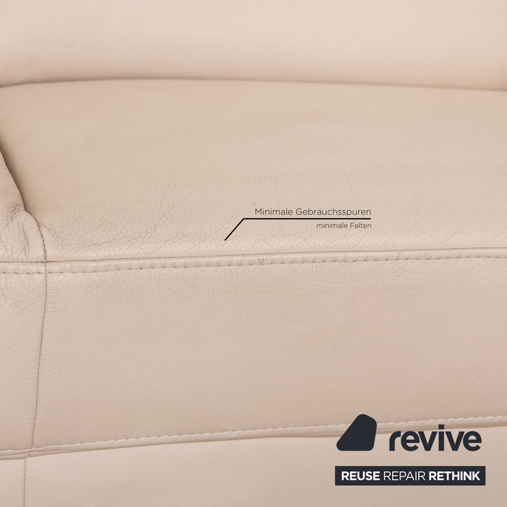 Ewald Schillig Ameto Leder Sofa Garnitur Creme Zweisitzer Sofa Couch