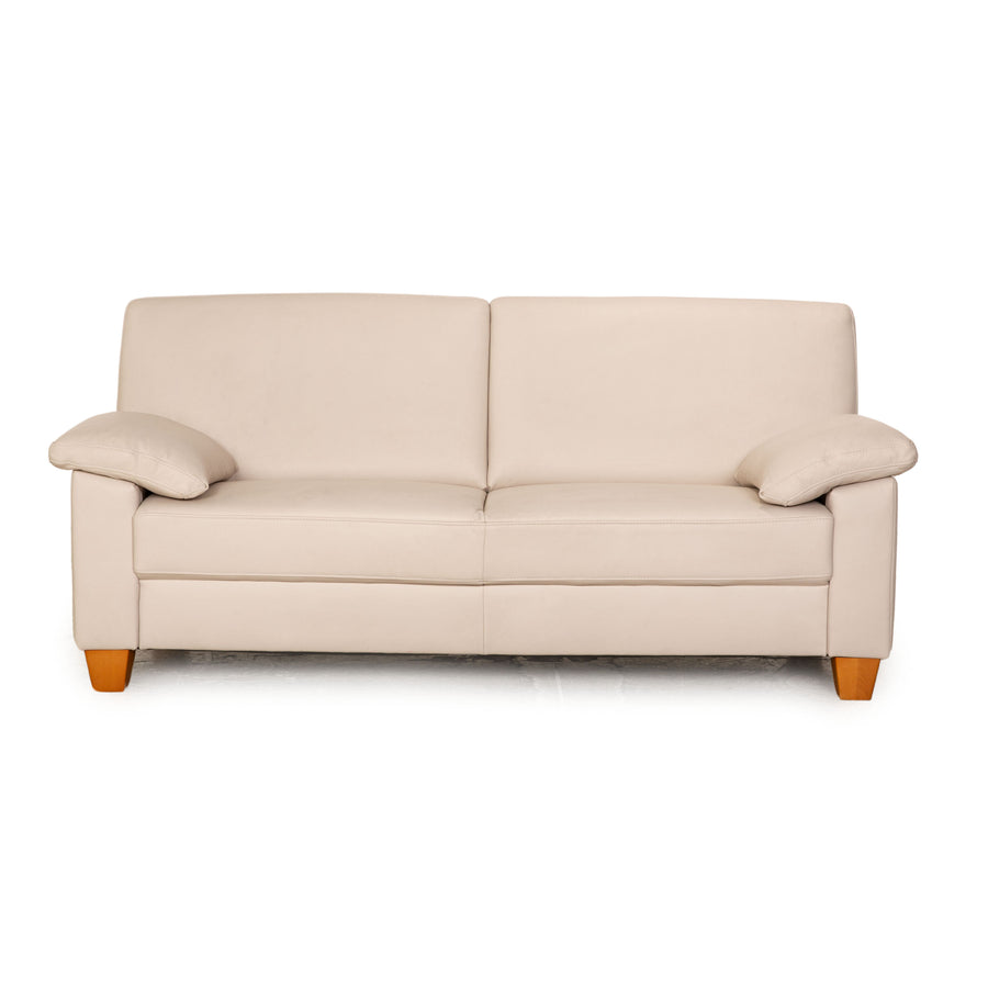 Ewald Schillig Ameto leather two-seater cream sofa couch
