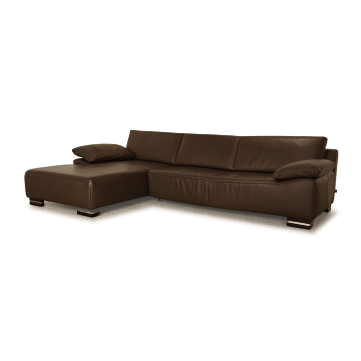 Ewald Schillig Bentley Leder Ecksofa Dunkelbraun Recamiere Links Sofa Couch