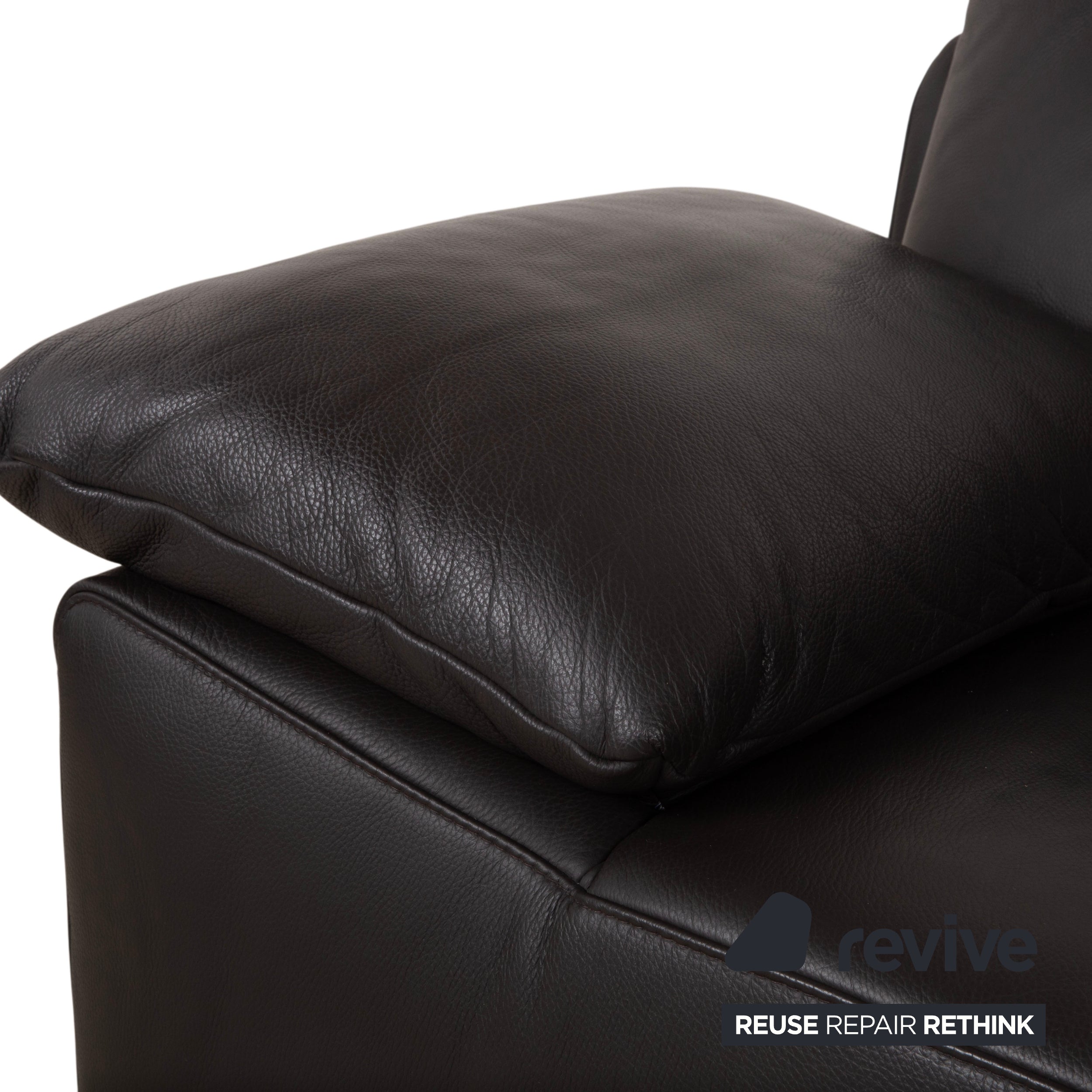 Ewald Schillig Bentley Leather Two-Seater Brown Sofa Couch