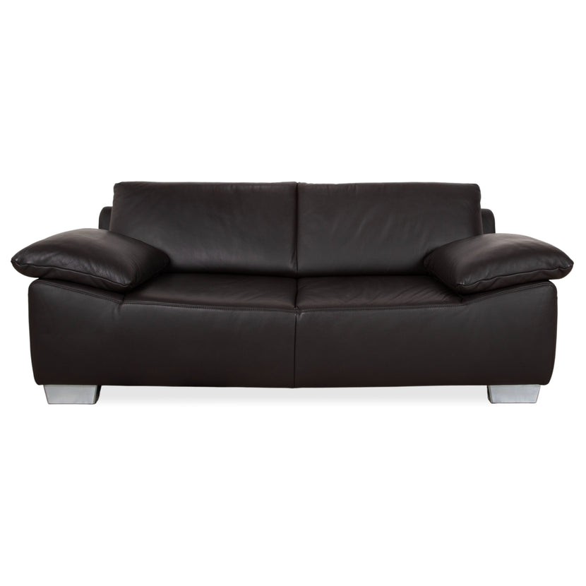 Ewald Schillig Bentley Leather Two-Seater Brown Sofa Couch