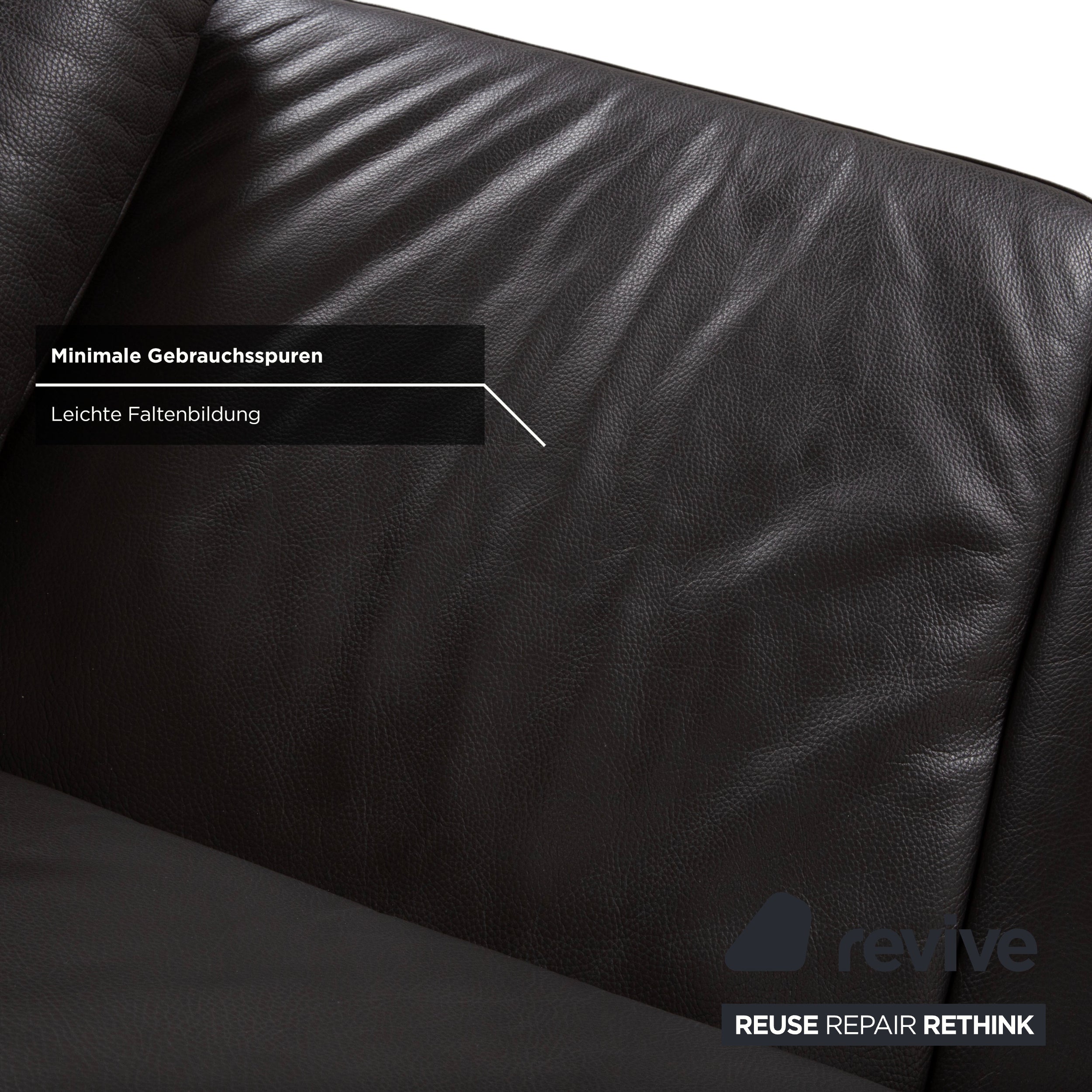 Ewald Schillig Bentley Leather Two-Seater Brown Sofa Couch