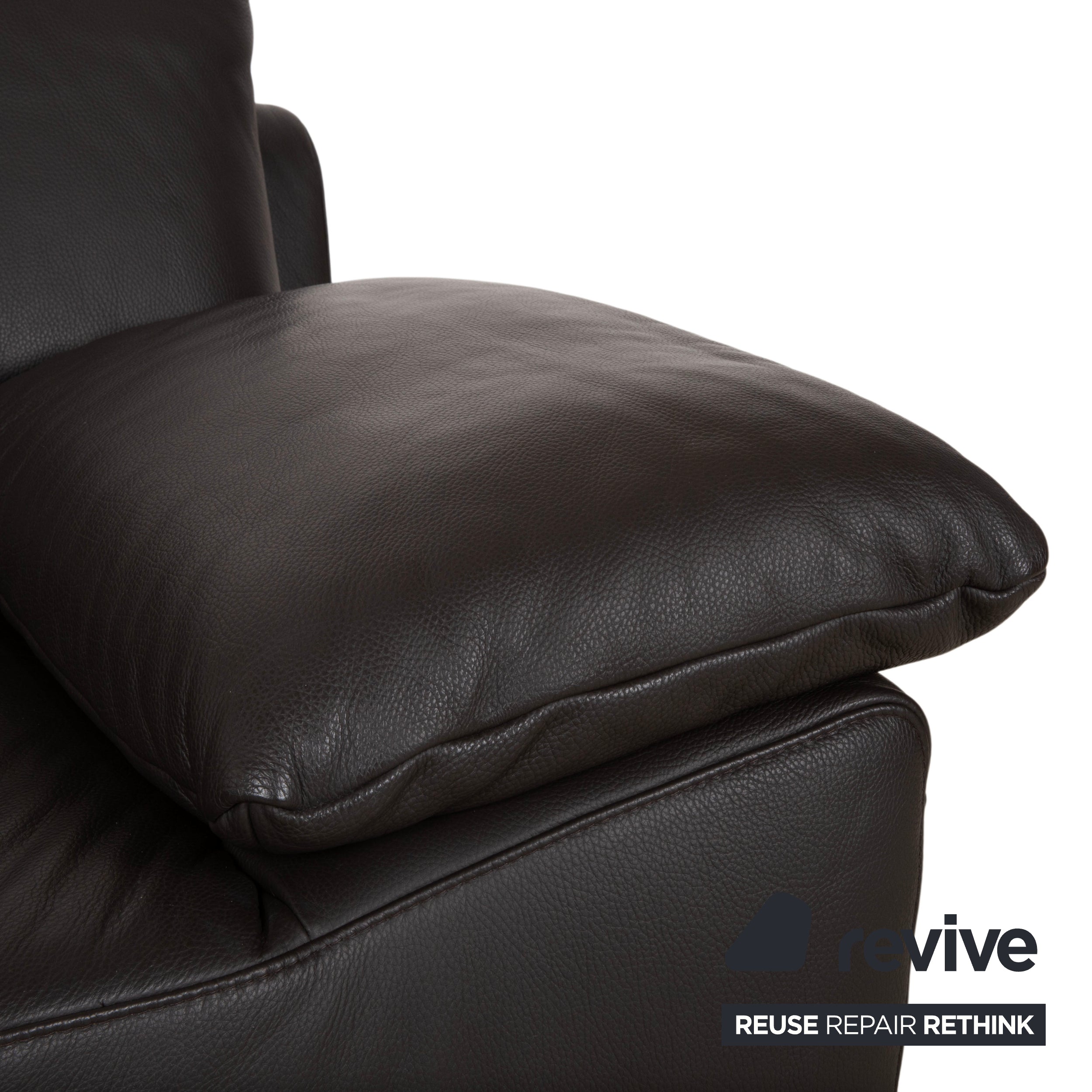 Ewald Schillig Bentley Leather Two-Seater Brown Sofa Couch
