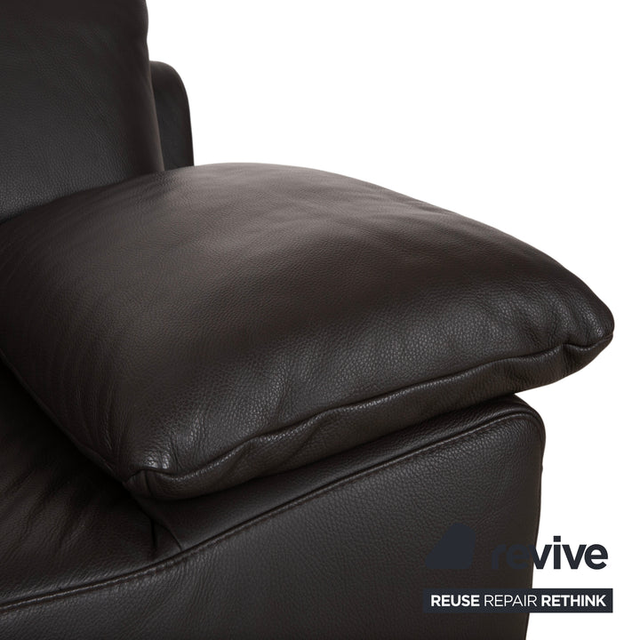 Ewald Schillig Bentley Leather Two-Seater Brown Sofa Couch