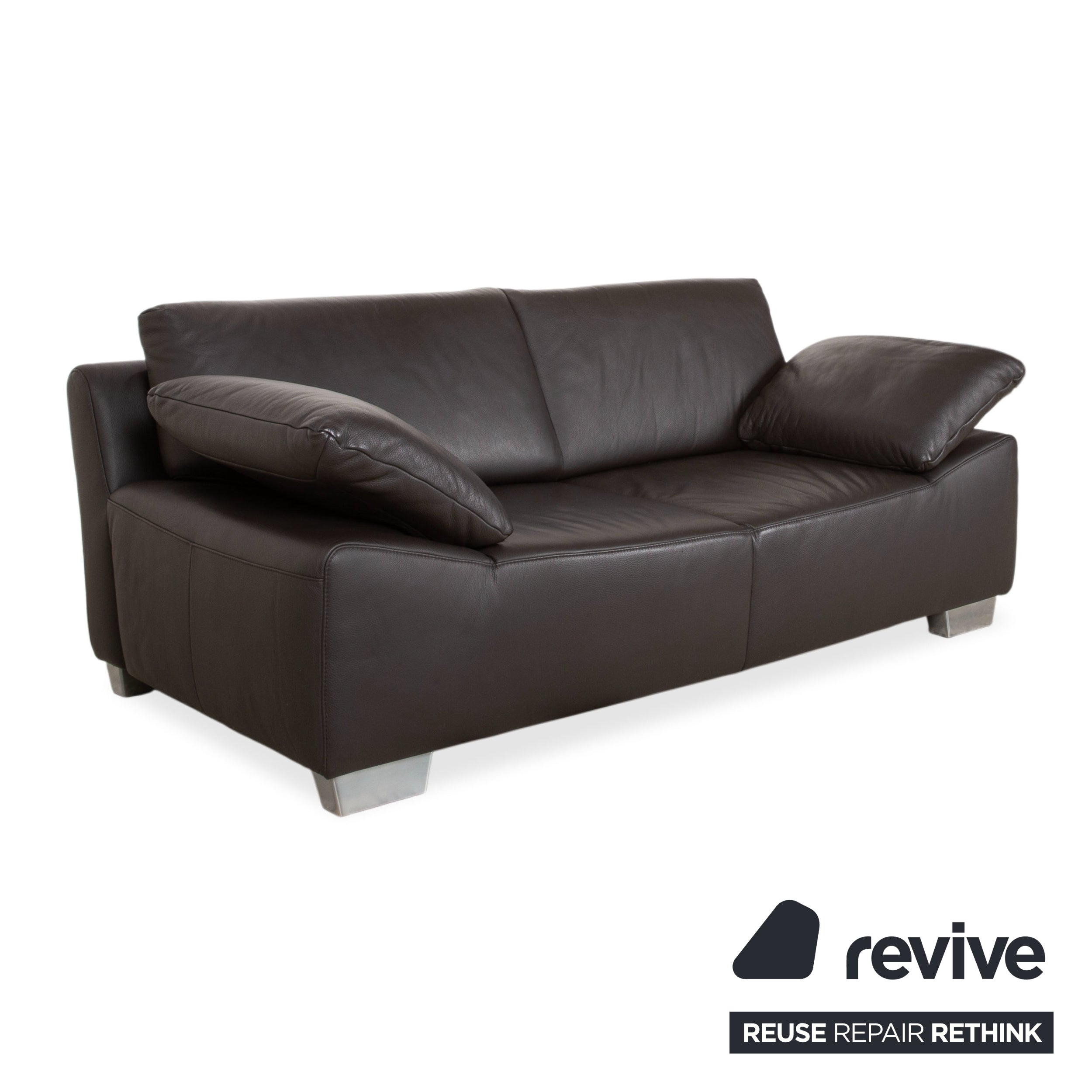 Ewald Schillig Bentley Leather Two-Seater Brown Sofa Couch