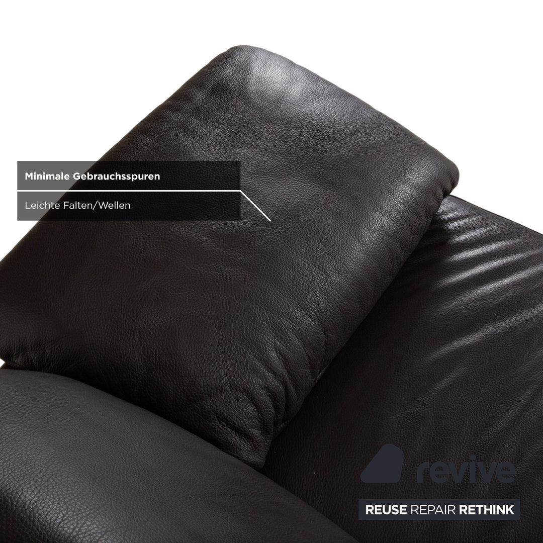 Ewald Schillig Bentley Leather Two-Seater Brown Sofa Couch