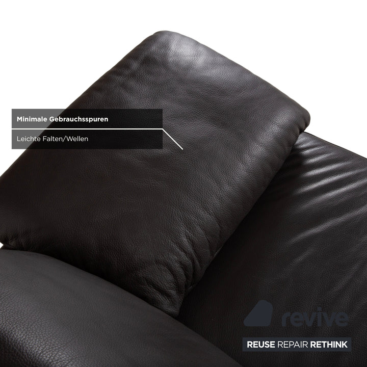 Ewald Schillig Bentley Leather Two-Seater Brown Sofa Couch