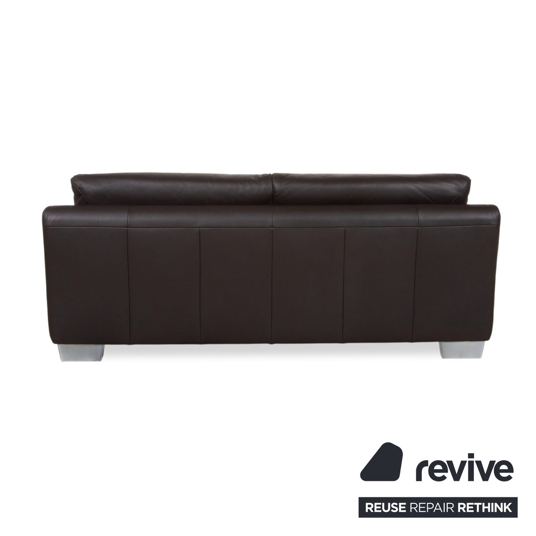 Ewald Schillig Bentley Leather Two-Seater Brown Sofa Couch