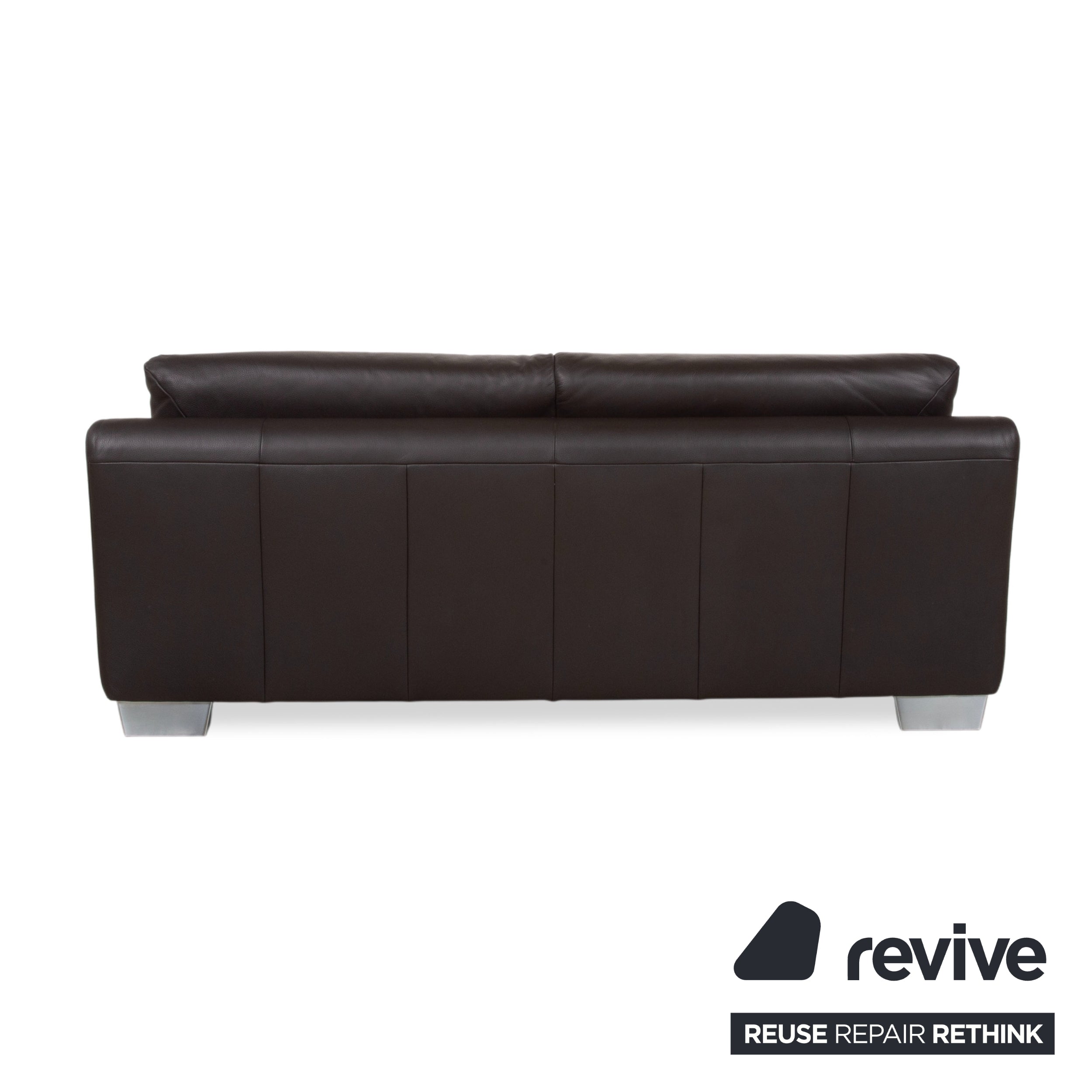 Ewald Schillig Bentley Leather Two-Seater Brown Sofa Couch