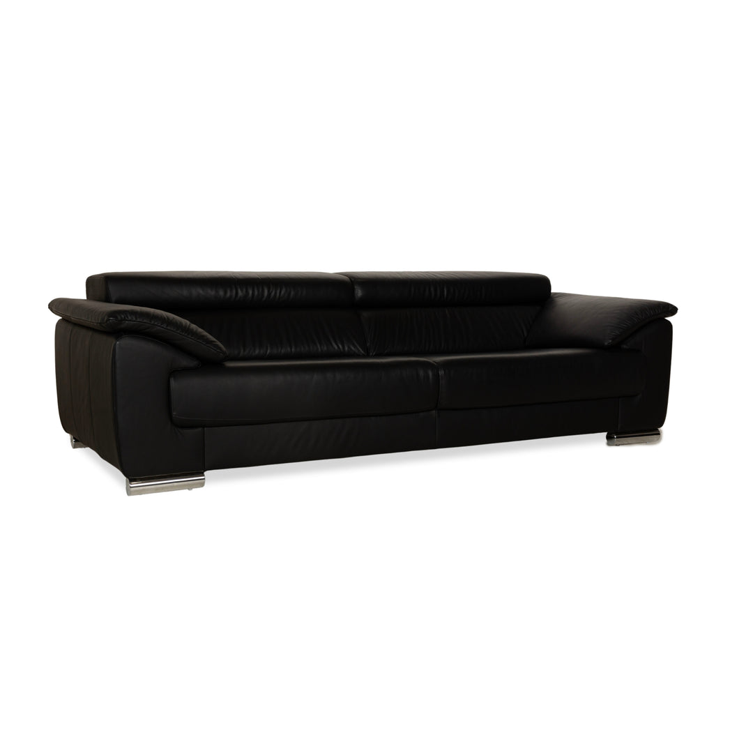 Ewald Schillig Brand Blues Leder Dreisitzer Schwarz Sofa Couch