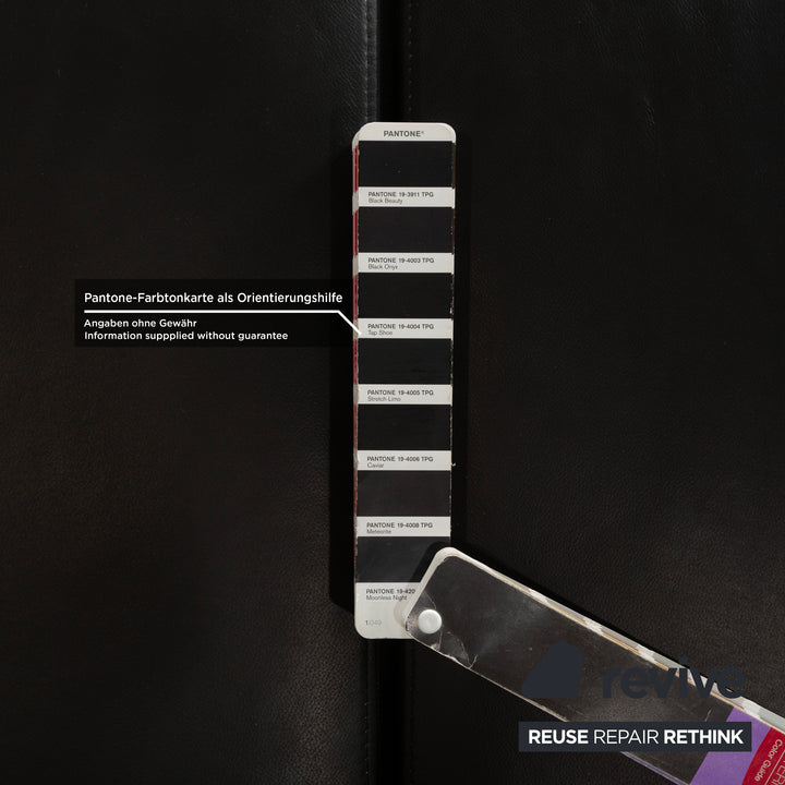 Ewald Schillig Brand Blues Leder Dreisitzer Schwarz Sofa Couch