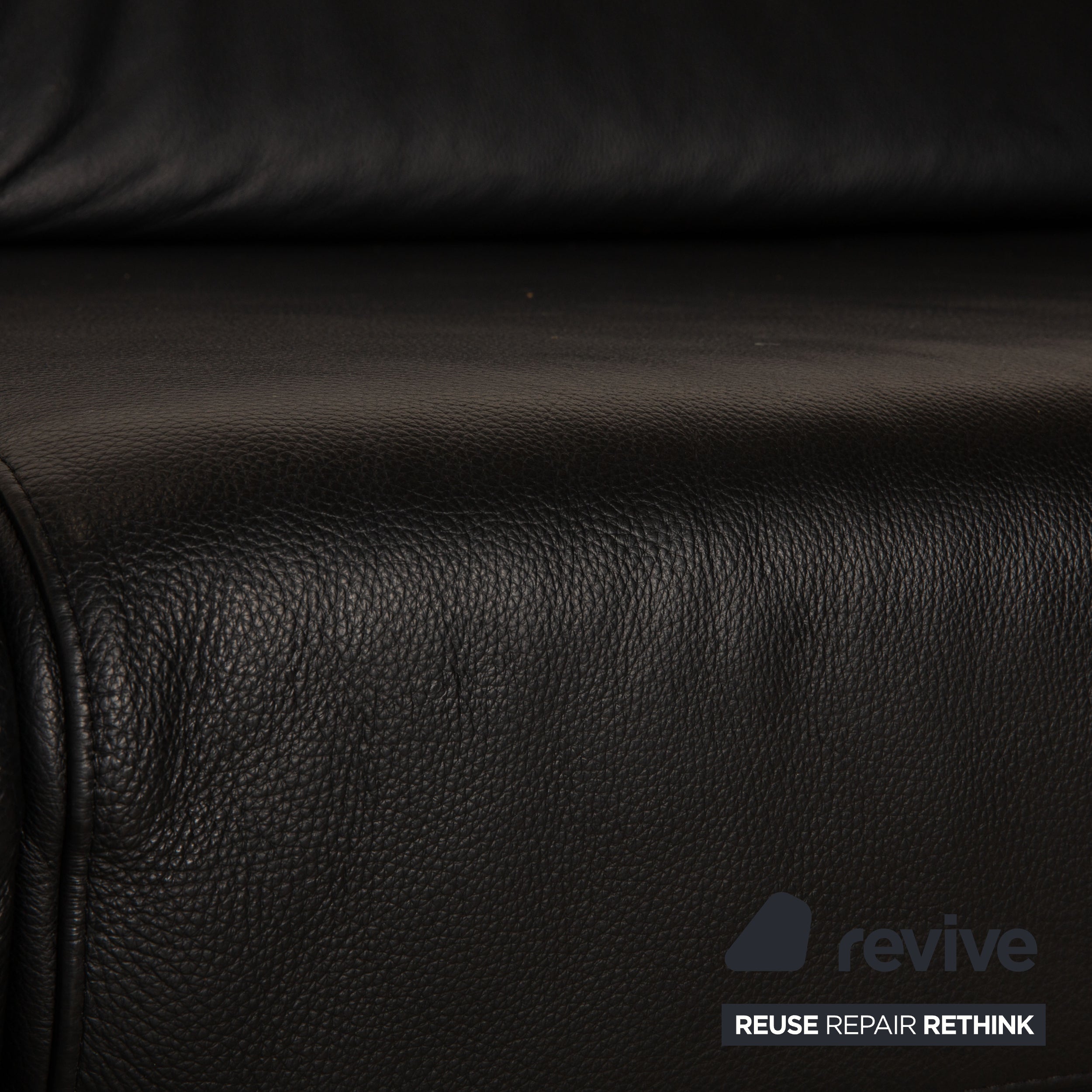 Ewald Schillig Brand Blues Leder Dreisitzer Schwarz Sofa Couch Funktion