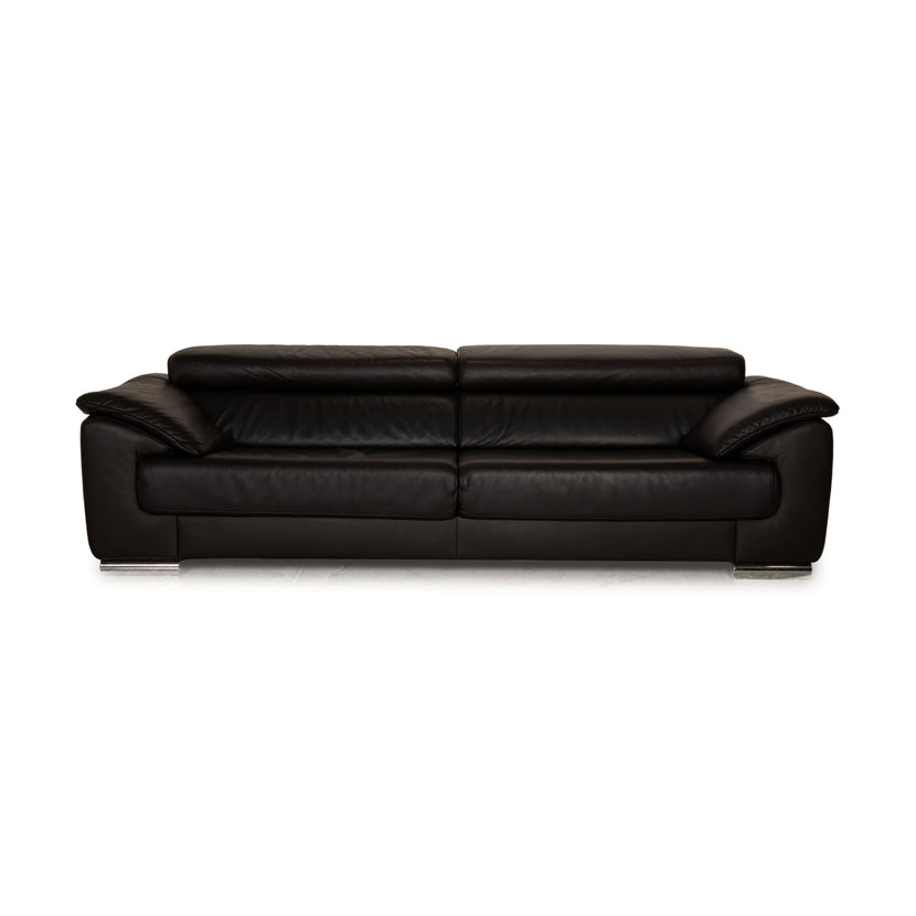 Ewald Schillig Brand Blues Leder Dreisitzer Schwarz Sofa Couch Funktion